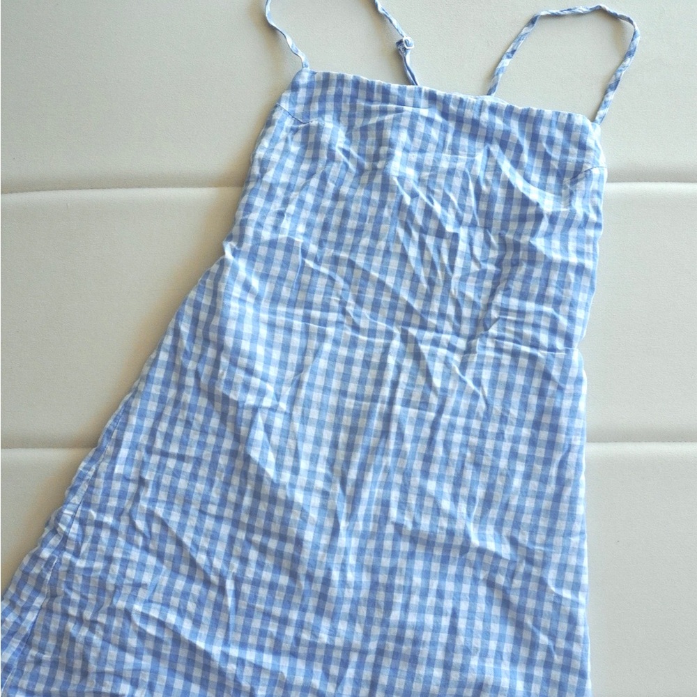 Blue Gingham Women's Tank Top